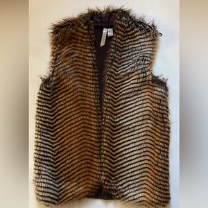 Faux Fur Tiger Striped Vest